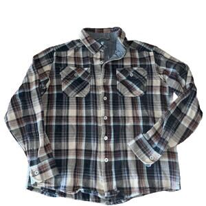 Kuhl Men’s Medium Dillinger Flannel Brown Plaid Long Sleeve Shirt Outdoor Hiking